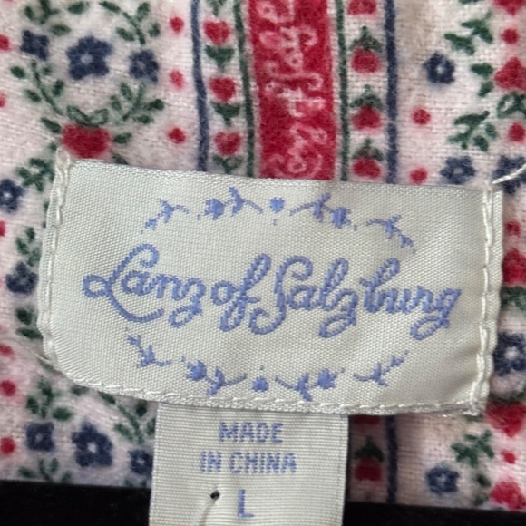 Lanz of Salzburg Vintage flannel hearts winter nightgown PJs Pajamas - Picture 4 of 6